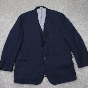 Jos. A. Bank 730 Burke Blazer Mens 46 L Blue Linen/Wool Blend Sports Jacket